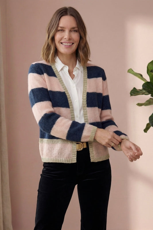 Sophie Cardigan with Lurex Trim