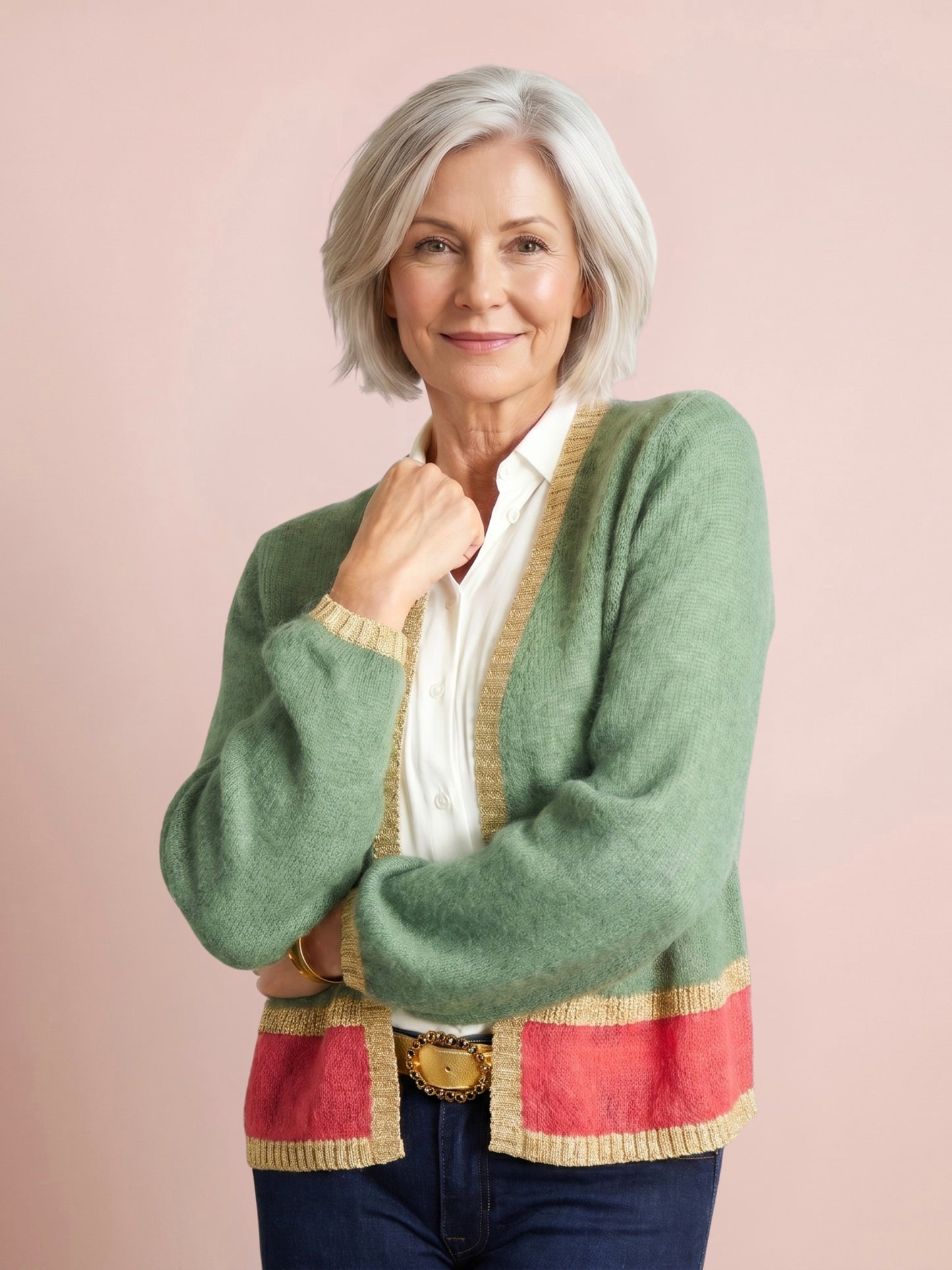 Sophie Cardigan with Lurex Trim