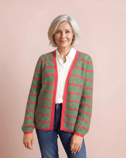 Lizzy Striped Chunky Knitted Cardigan