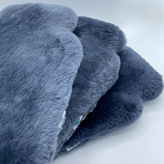 Luxury Sheepskin Hot Water Bottle Cover in Grey