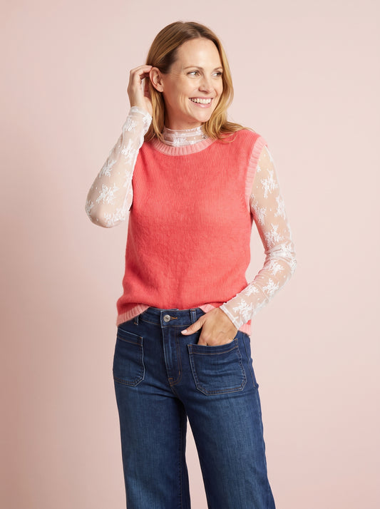 Molly Knitted Tank Top with Tonal Trim