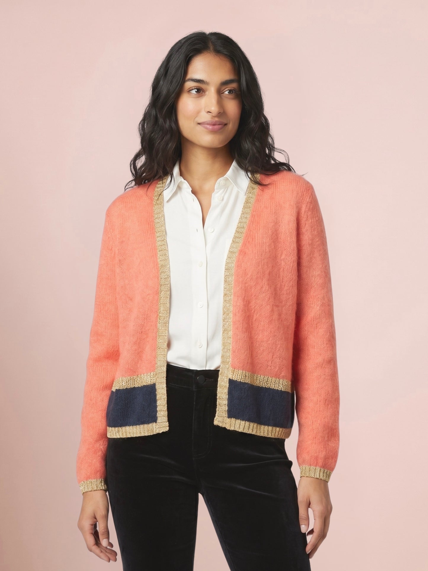 Sophie Cardigan with Lurex Trim
