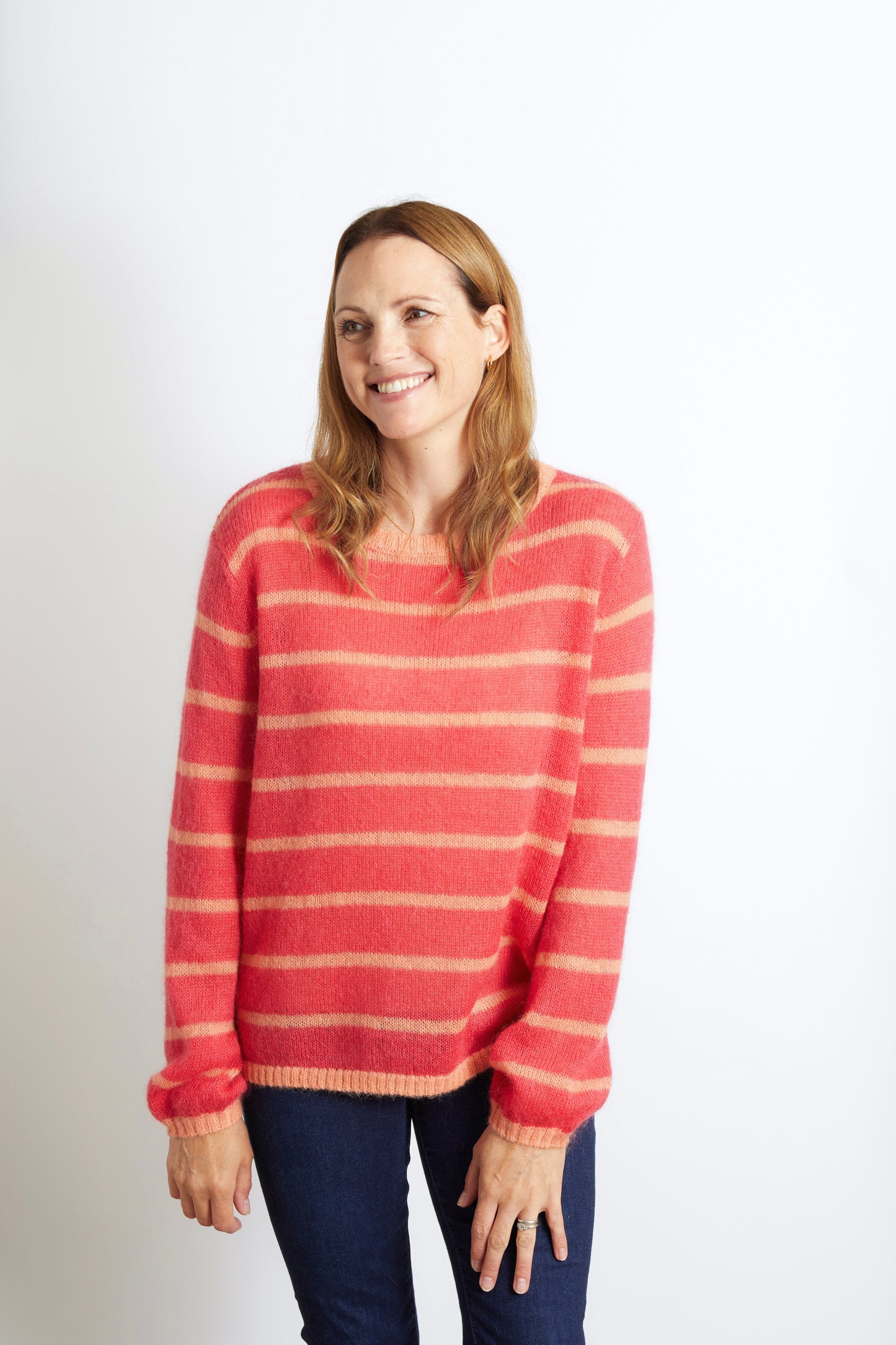 Emma Colourful Striped Jumper - Multicolour Rainbow Stripe