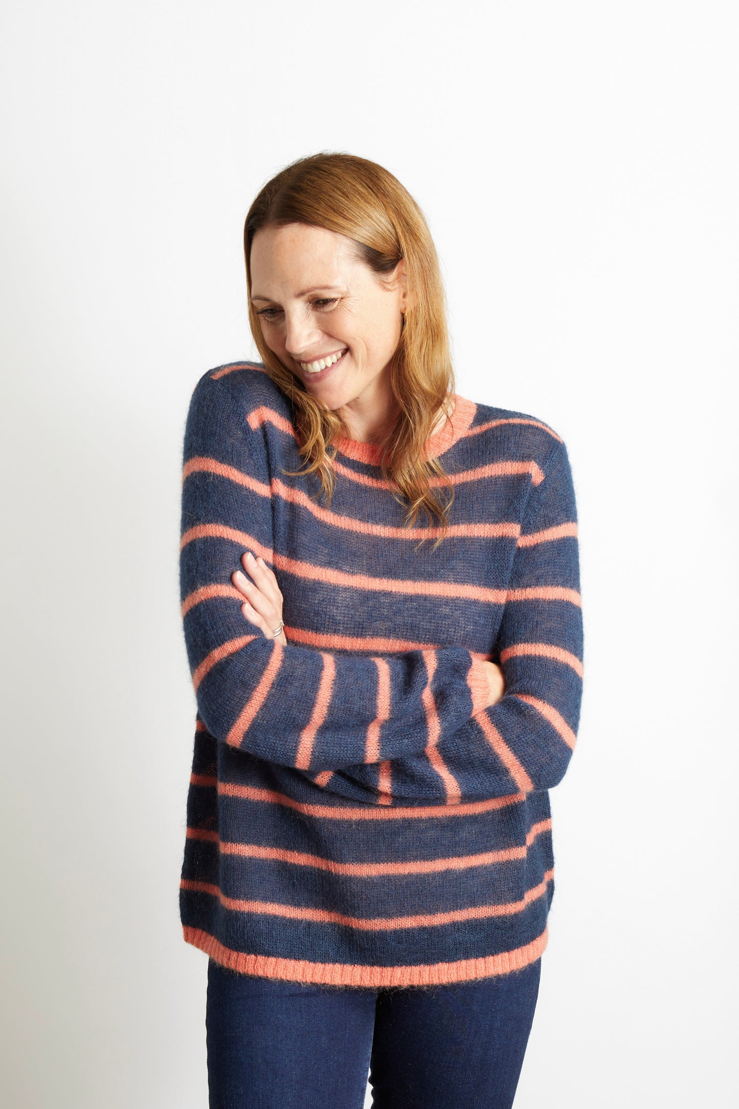 Emma Colourful Striped Jumper - Multicolour Rainbow Stripe