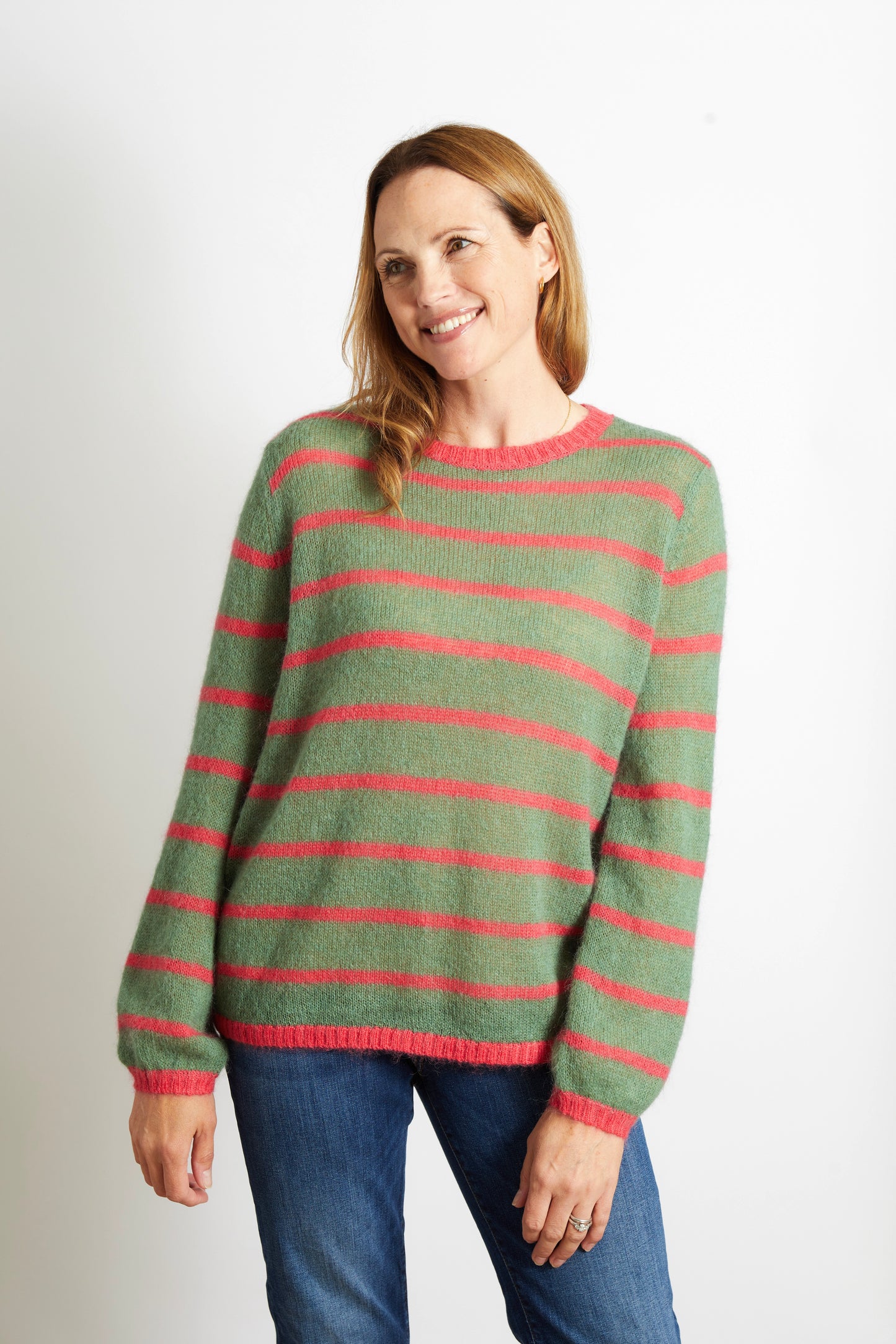 Emma Colourful Striped Jumper - Multicolour Rainbow Stripe